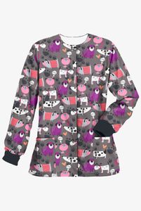 Women's Hoodies Sweatshirts Printed Round Neck Long Sleeve Pocket Warm Scrub Jacket Dental Beauty Salon Pet Shop Work Clothes Coat Autumn and Winter 230822