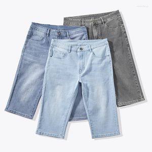 Shorts masculinos plus size 44 46 48 Verão reto de jeans curto de jeans clássico de estilo clássico de algodão casual de algodão