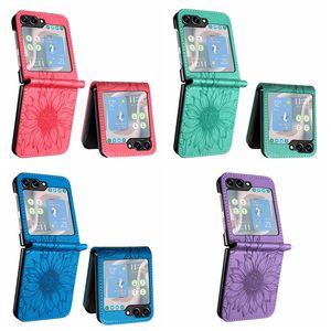 Casos de carteira de couro PU ZFLIP5 para Samsung Galaxy Z Flip 5 4 3 Flip5 Zflip3 Zflip4 Dobring Fashion Flower Id Cart