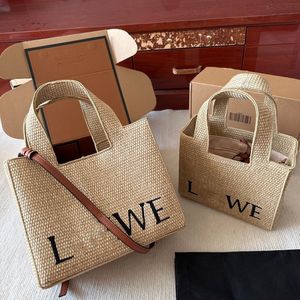 7a Designer Anagram Basket Bag gewebte Umhängetasche Frauen Rattan Bag Fashion Ladies Strohbeutel verpackt Strandhandtaschen Totes großer Größe