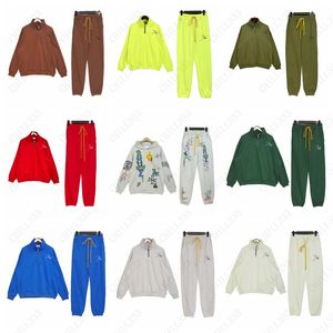 Rhude Hoodie Tracksuit Hoodie و Sweatpants مجموعة سراويل في الشارع الرياضية الرياضية غير الرسمية للجنسين.