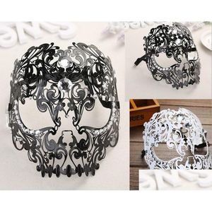 Maschere per feste Venezia Iron Diamond Mask - Metal Masquerade Cosplay per feste di fine anno Gifts Dropse Delivery Delivery Home Garden Festive Forniture DHPJZ