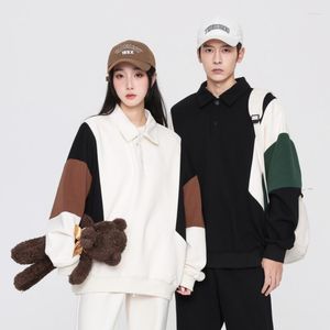 Herrspår 2023 Spring Autumn Unisex Set Fashion Polo Sweatshirt Pants Sportwear Quality Loose Turn-Down Collar Pullover Suits