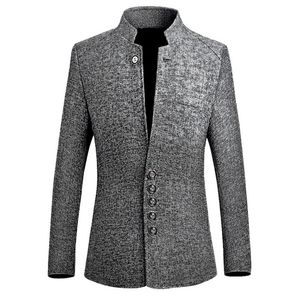 Adisputent 2020 in stile cinese Business Casual Stand Men Giacca New Collar maschio Blazer Slim Mens Blazer Giacca Plus size 5xl CX2007244V