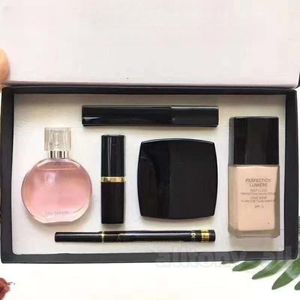 Sets Brand 6 in 1 Makeup Set Fragrance Brand Cosmetic Set 15ml Perfume Lipsticks Eyeliner Mascara liquid foundation With Box Lips Cosme