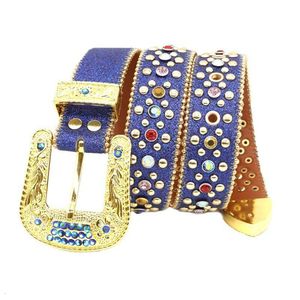 Men's Rhinestone Belt Alloy Needle Buckle Punk Hip Hop Style Personalized Fashion Versatile Pant Belt