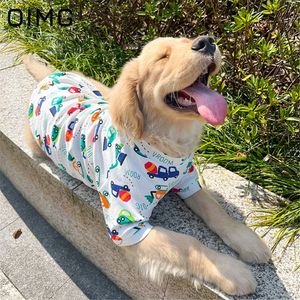 犬のアパレルoimg快適なビッグドッグサマーウェアミディアム犬薄いTシャツゴールデンレトリバーラブラドールボーダーコリーファッションペット服230821