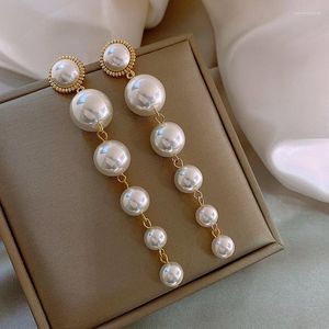 Dangle Earrings Multiple Pearls Long For Women Statement Jewelry Vintage Gorgeous Wedding Party Bride Drop 2023 Fashion