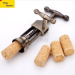 K2 Home Retro Retro Red Wine Bottle Otwieracz butelki cynku Anticzny brązowy korkociąg Cork Remover Remover z obrotową dźwignią Y200405276J