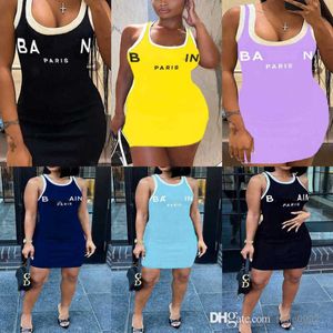 Lyxvarumärkesdesigner Womens Casual Dress 2023 Summer Fashion Letter Printed Dresses Slim Mini kjol plus storlek 3xl 4xl