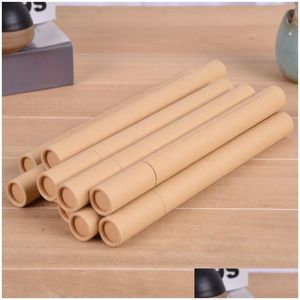 Ящики для хранения мусорные баки Kraft Paper Tube Tube Barrel Небольшая коробка для 10 г/20 г Joss Stick Удобный перенос