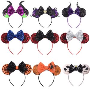 Acessórios para o cabelo 10pcslot Halloween spiderweb orelhas de mouse bandeira para crianças festival adulto colar banda de cabelo meninas de cabelo diy acessórios de cabelo ladadistas 230821