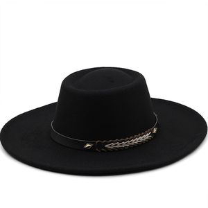 Wide Bim Hats Bucket Fedora für Frauen 95cm Kleid Männer Cap Felted Hut Panama Kirche Hochzeitsklassiker Band Sombreros de Mujer 230821