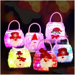 Party Favor Christmas Gift Childrens Luminous Bag Cosmetic Handbag Princess Fashion Girl Play House Toy Storage Bags Xmas Drop Deliv Dhuft
