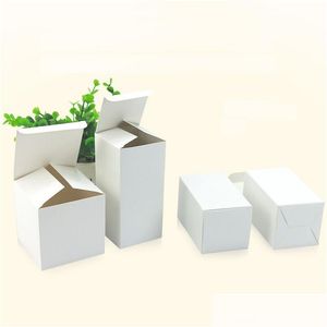 Embrulho de presente 20 tamanho de embalagem branca caixas de papelão pequenas caixas de papel quadrado kraft paper fábrica por atacado lz0740 entrega de gota home garden fest dhl9c