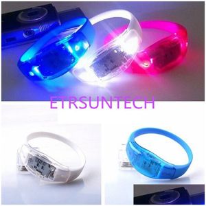 Party Decoration Led Voice Control Bracelets Luminous Wristband Night Light Kids Toys Glow In The Dark Accessories Lx0054 Drop Deliver Dh2Im