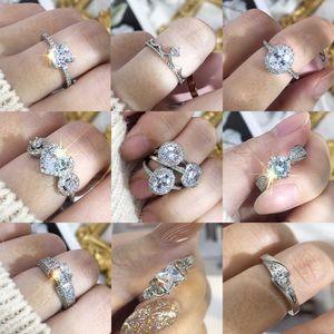 Anelli di band Anelli per matrimoni per donne Zircon Charms Bridal White Gold Color Engagement Promise Ring MATRIMONIO MATRIMONIO Gioielli all'ingrosso R230822