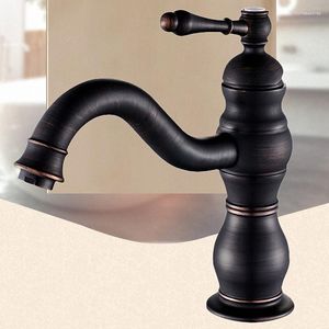 Bathroom Sink Faucets Luxury Faucet Solid Brass Deck Mount 1 Handle Antique Polished Gold Oil Rubbed Bronze / Black 2023