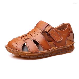 Sandálias Bimooth Men Sandal Shoes 2024 Summer Beach for Man Genuine Leather Soft Roma Plus Size 43 44 Flat confortável