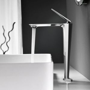 Banyo Lavabo Muslukları Havza Musluğu Gül Altın/Gri/Fırçalı Altın/Mahap/Krom Pirinç Su Karıştırıcı Desk Monte Tek Delik Yüksek Musluklar