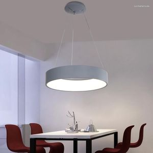 Żyrandole szary/ biały nowoczesny żyrandol wisiorek LED do jadalni sypialnia okrągła dioda 60/45 cm Lighting Fixtrus