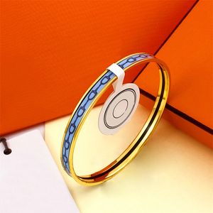 Bracelet fashion bracelet designer for women Stainless steel ring closed bracelet Blue chain pattern Cute bracelet girls jewelry gold bracelets bangle