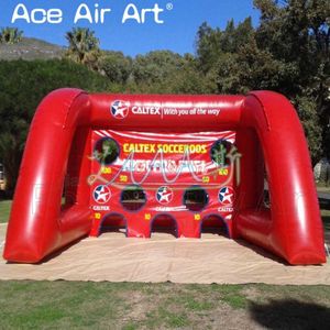 Atacado 4m L x 3m H (13,2x10ft) Vermelho Inflável Futebol Shoot Out Gate Football Goal Socceroos com adesivos removíveis para os EUA