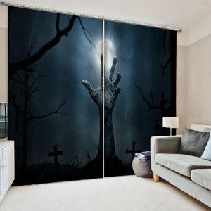 Curtain Personality Curtains Blue Hands 3D Window For Living Room Bedroom Customized Size