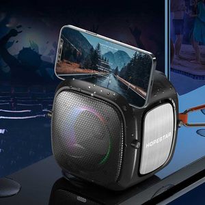 Mini -högtalare PartyOne Mini kraftfull trådlös högtalare utomhus bärbar vattentät subwoofer tung bas med radio USB LED -ljus R230621 L230822