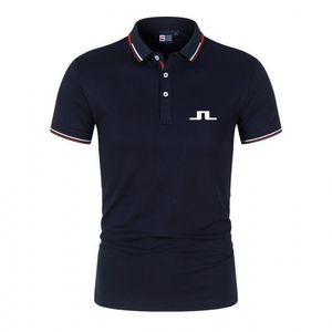 Herrpolos golfskjorta för mäns sommar snabb torr andas polo skjorta mode korta ärm toppar j lindeberg golf skjorta mäns tshirt 230822