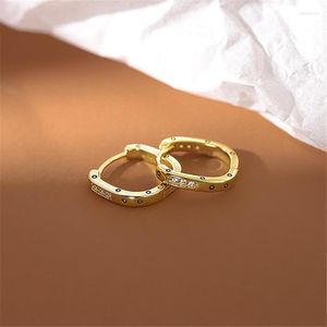 Hoop Earrings S925 Silver Needle Square Zirconia For Women Cute Huggies Piercing Party Wedding Jewelry Gifts EH1246