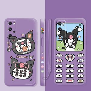 Kuromi Cute Toy Mobile Telefon Square Fase Fase for Samsung Galaxy S22 S21 S20 Fe Ultra S10 S9 S8 Plus S10e Note 20 10 Lite