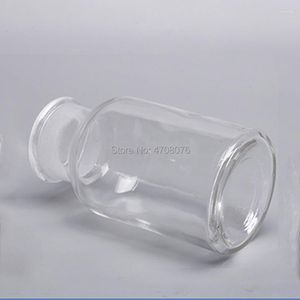30/60/125/250/500ml Lab Glass Reagent Bottle With Cover Lid Transparent Sample Wide Frosted Mouth For Test