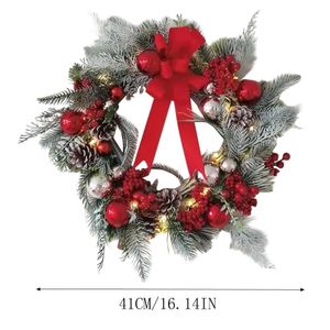 Other Event Party Supplies Snowflake Wreath Christmas Flower Ring Day Decorations Outdoor Decoration Door Hanging 40X40cm 230821