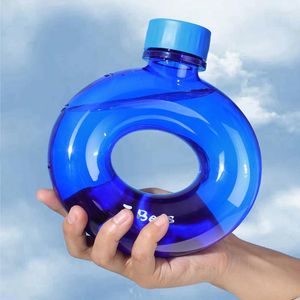 Water Bottles Bottle Annular Portable Plastic For Men Women INS Style Outdoor Creative Cool Gifts