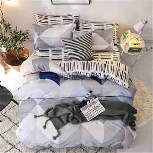 Bedding sets Duvet Cover Set Bedding Set White Black Geometric Bedding with Zipper Ties Triangle Print 2 cases Hotel Quality Soft x0822