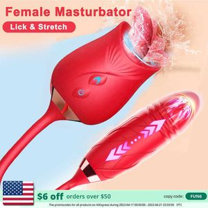 Massageador rosa vibrador empurrando vibrador para mulheres clitóris estimulador língua lambendo alongamento adultos bens vagina bolas femininas