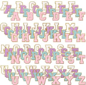 Begriffe 104pcs Eisen auf Buchstaben für Kleidungsbriefe Patches Uni Alphabet Chenille Patch Kleber Dekorative Reparatur gestickt 7665980