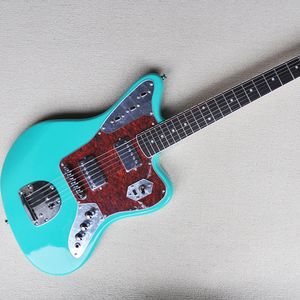 6 Strings Blue Electric Guitar with Iron Pickups Rosewood Fretboard Customizable