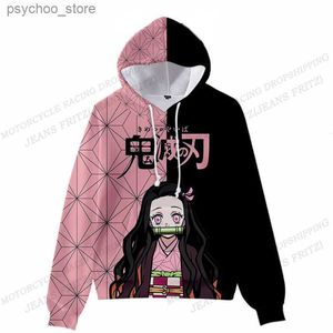 Herrtröjor tröjor demon mördare 3d tryckt öron hoodie kvinnors mode hoodie anime hoodie q230822