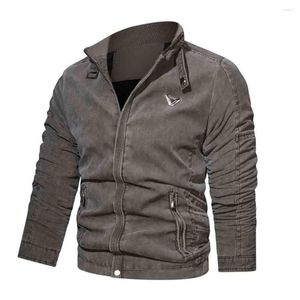 Giacche da uomo Spring Autumn Solid Color Casual Jacket Casual Tooling Zipper Tactical Military