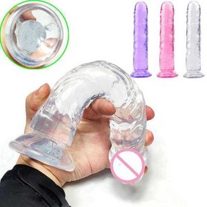 Massageador 3 tamanho translúcido geléia macia grande vibrador realista falso pênis butt plug para mulher homem vagina massagem anal