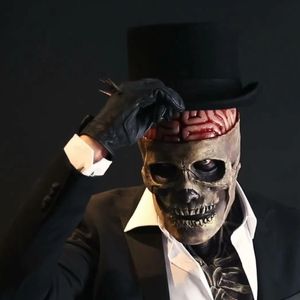 Party Masks Halloween Skull Mask Horror Mouth Moverble Top Hat Demon Zombie Skeleton Cosplay Decoration 230821