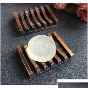 Soap Dishes Vintage Style Bathroom Tray Handmade Wood Dish Box Wooden As Holder Sab40 Drop Delivery Home Garden Bath Accessories Otirt