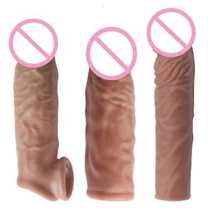 Massageador 3 tipos de manga extensora de pênis, reutilizável para homens, retarda a ejaculação, bloqueio peniano, produtos para esperma, adultos