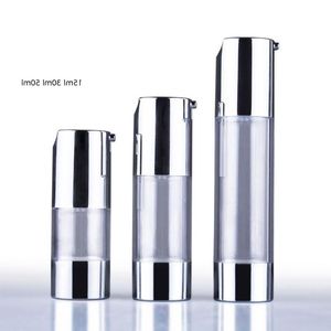 10pcs/lot Portable 30ml 15ml Empty Plastic Bottles Pump For Perfume Lotion Airless Cosmetic Bottle Clear Vacuum Containers EB78 Lndek