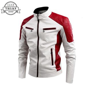 Men's Trench Coats Motorcycle Mens Leather Jacket Casual Windbreaker Waterproof Pu Coat Male Fishing Camping Outdoor Plus Size S4XL 230822