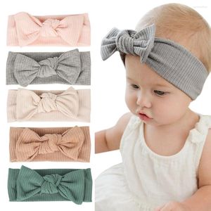 Hårtillbehör 20 st/mycket stretchig ribbat tyg båge turban pannband mjuk topp knut headwrap baby shower gåva