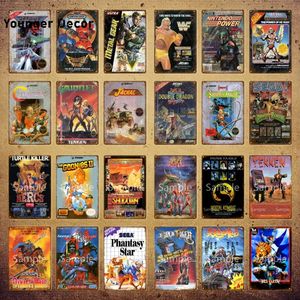 Videospel Vintage Metal Sign Gamer Room Decoration Fighting Game Poster Metal Home Wall Sticker Gift For Kid Man Living Room Man Cave Plaque Funny Decor 30x20cm W01