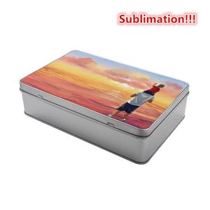 Sublimation Candy Tin Box Storage Box with Lid Cake Container Gift Tin Pen Pencil Case Sublimation Metal Box Tinplate Trinket Box Gift Container DIY